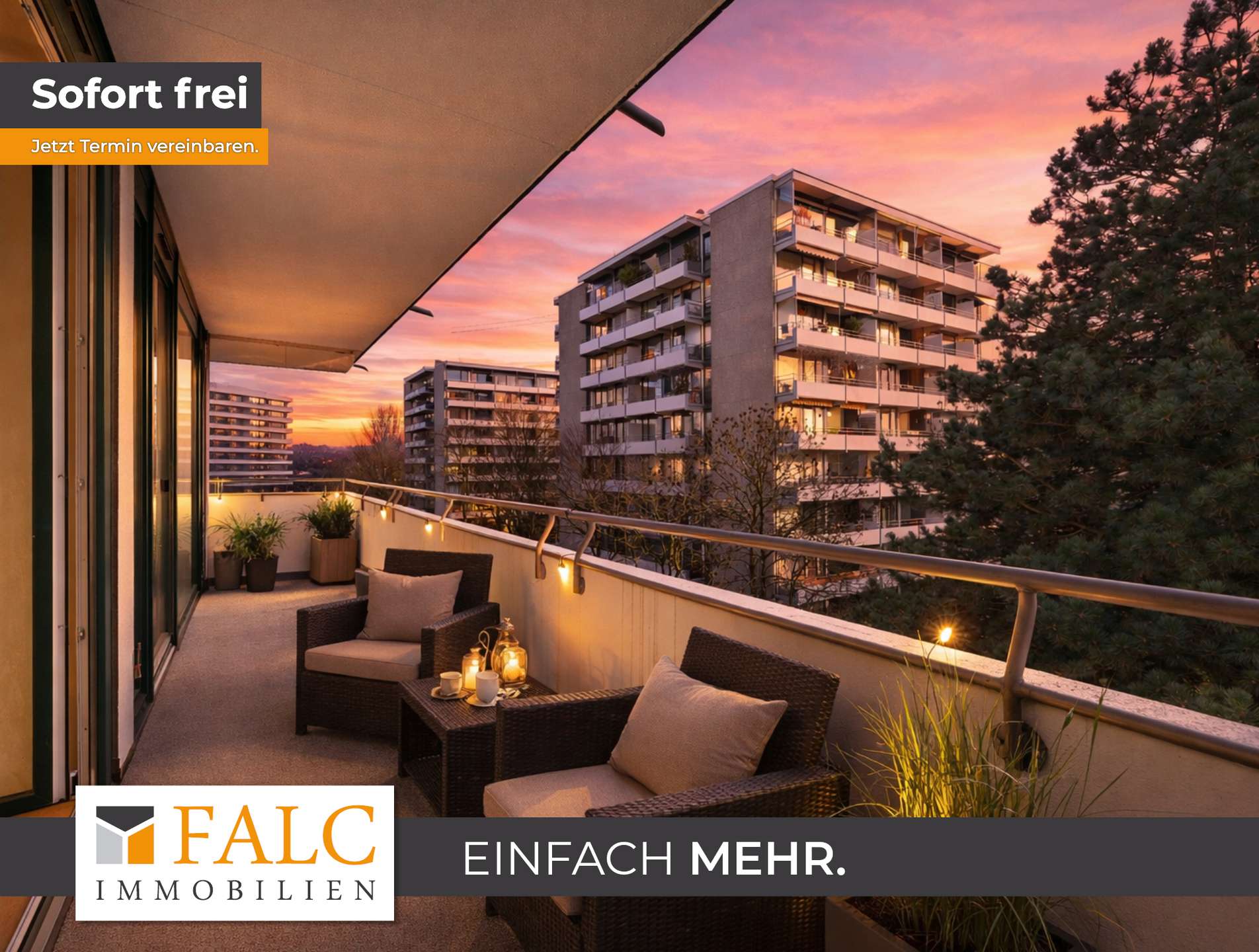 Einrichtungsbeispiel Balkon Süd